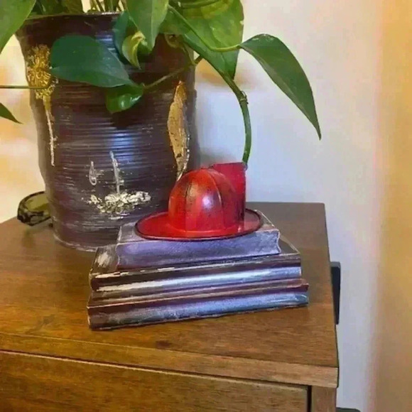 Homemade Fireman Accent Christmas Decor Paper Weight - Picture 2 of 7